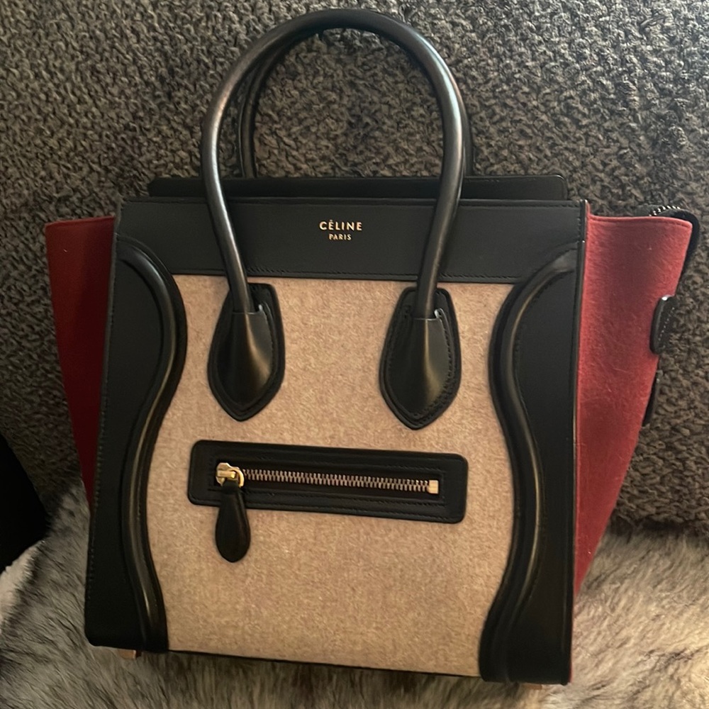Authentic Celine Micro Tricolor Luggage bag